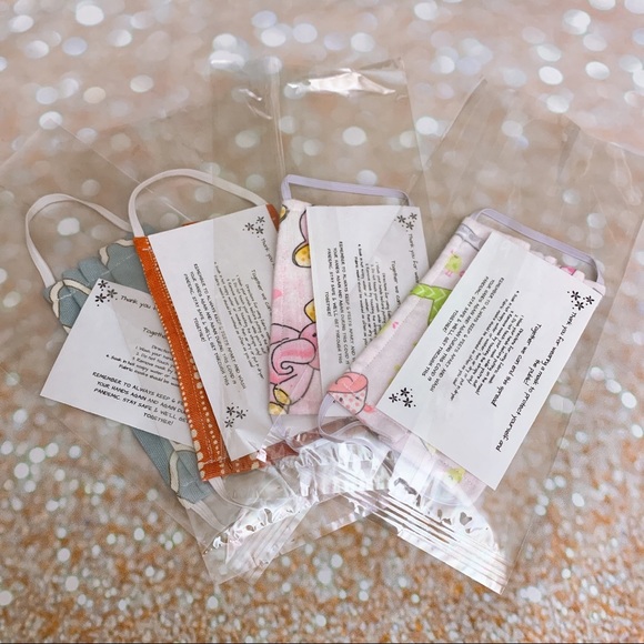 Child/girls fabric face mask filter pocket pink - Picture 8 of 8